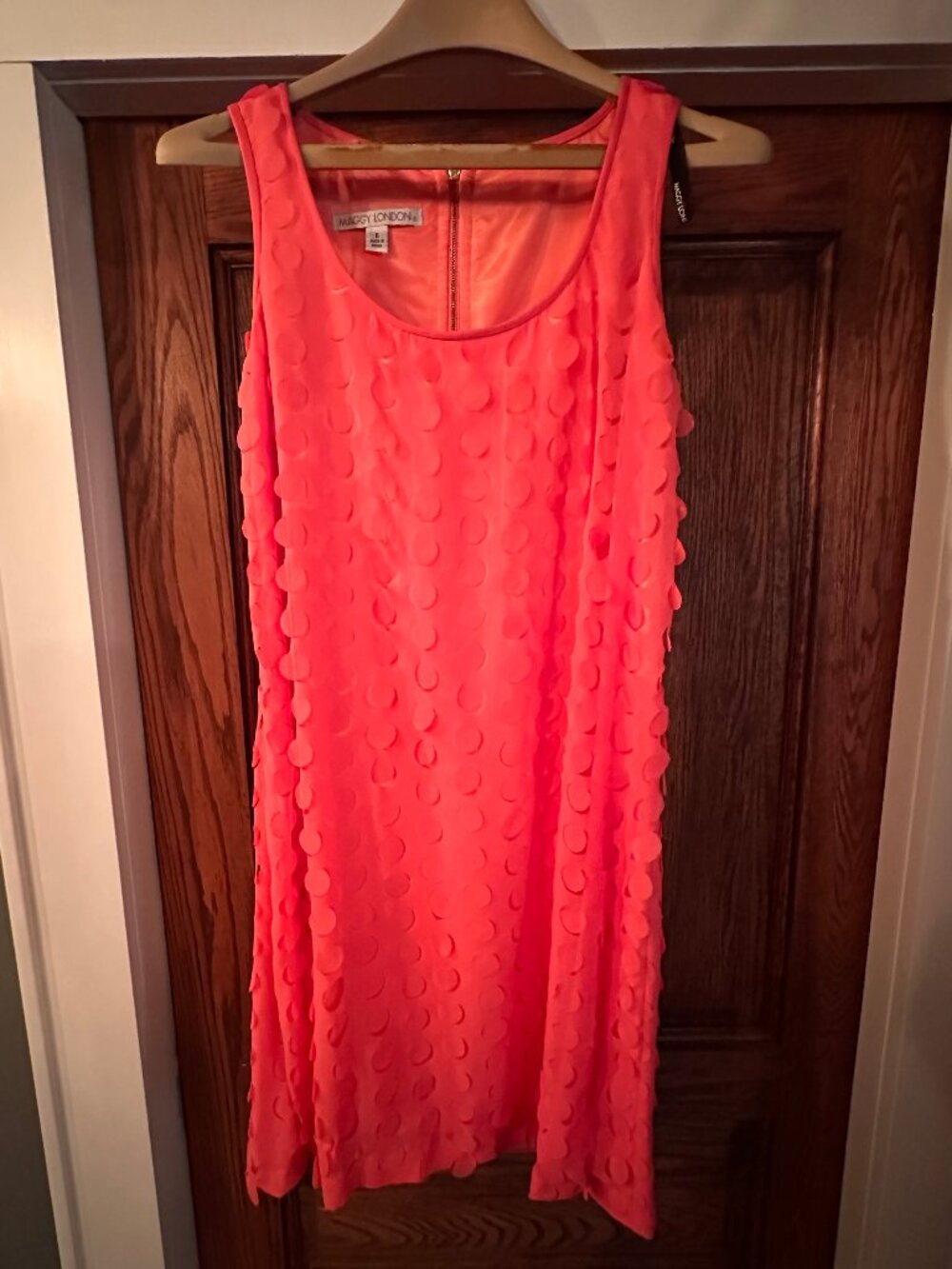 Maggy London coral petal cocktail dress size 6